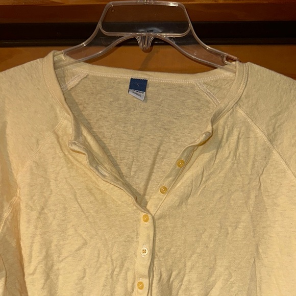Old Navy Yellow Long Sleeve Buttoned Blouse - Picture 5 of 5